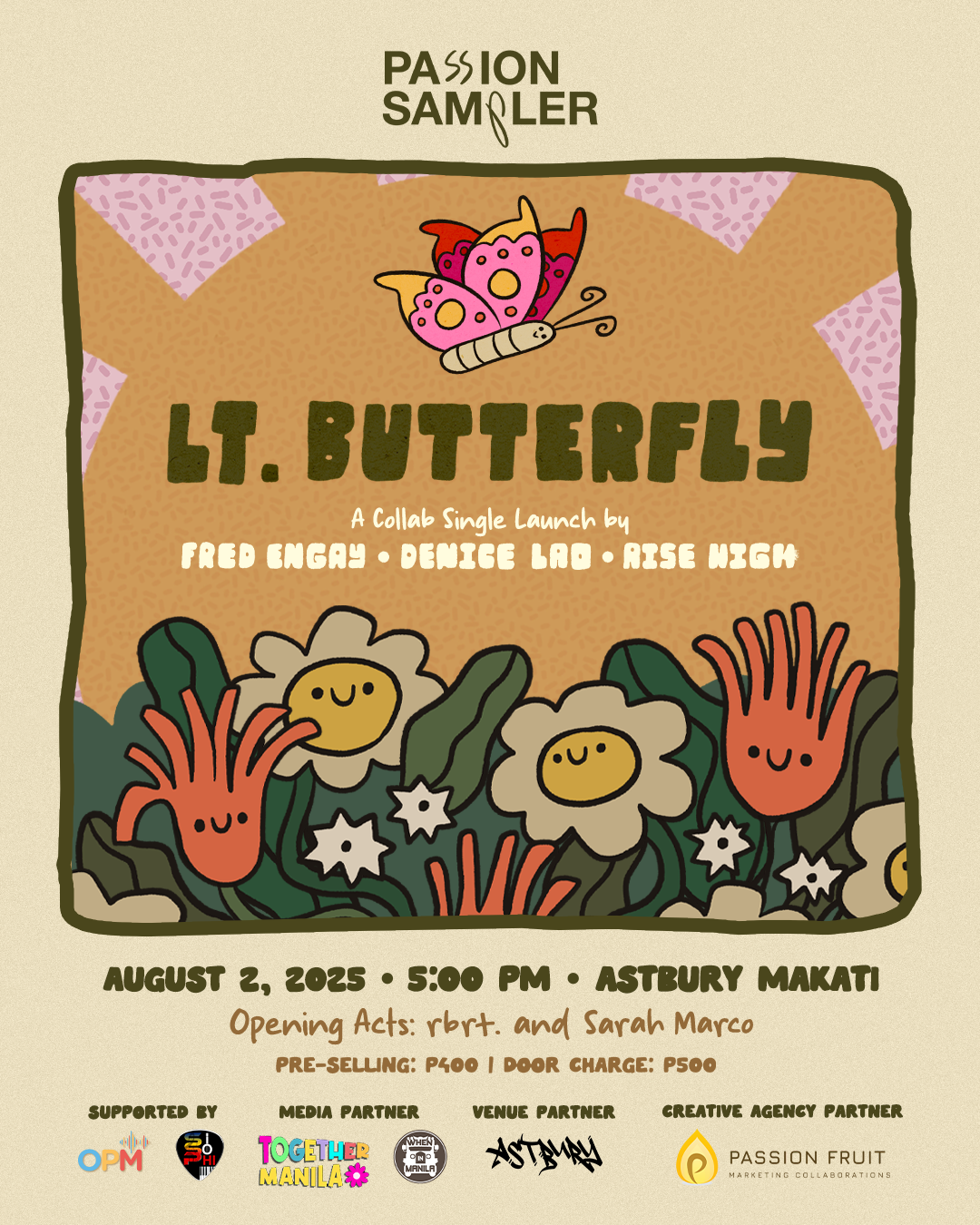 Denice Lao, Fred Engay, and Rise High Collaborate on “LT. Butterfly” 1 Poster Launch Gig
