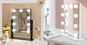 LED touch-screen vanity mirror