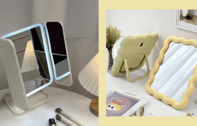 aesthetic desk mirror vanity