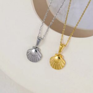 seashell locket pendant necklace
