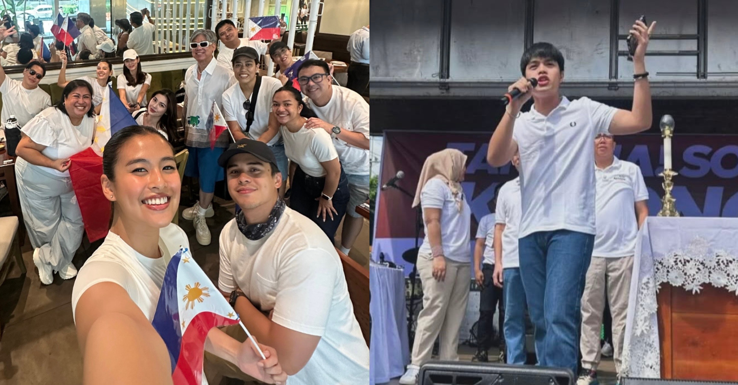 Gabbi Garcia, Elijah Canlas at September 21, 2025 protests