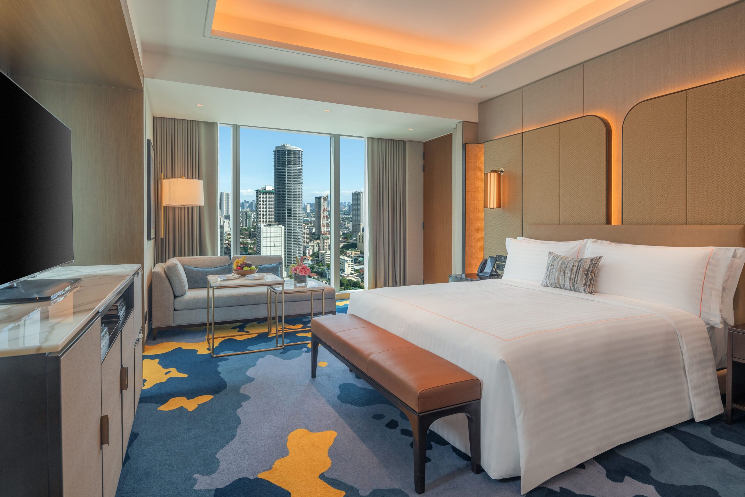 The Grand Deluxe room at Solaire Resort North, showcasing 49sqm of comfort and luxury – just one of the many rooms to enjoy a delightful staycation 