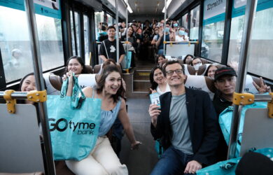 GoTyme Bank CEO Nate Clarke and Carla Abellana Go Tyme Bank's Freedom Bus