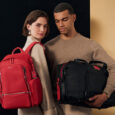Voyageur Celina Backpack in TUMI Red, Alpha Double Expansion Travel Satchel in Red and Black Colorway