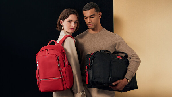 Shopping for Christmas Gifts? These Stylish Travel Essentials Are a Must-Have 1 Voyageur Celina Backpack in TUMI Red, Alpha Double Expansion Travel Satchel in Red and Black Colorway
