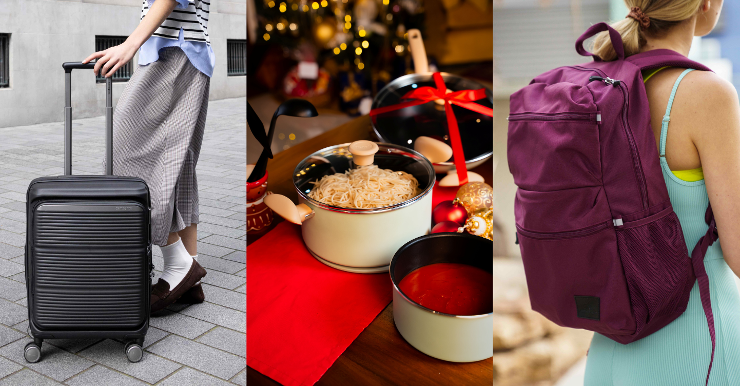 Samsonite Paralux-55, Tefal So Matcha Stewpot Lid, and High Sierra Everclass Backpack