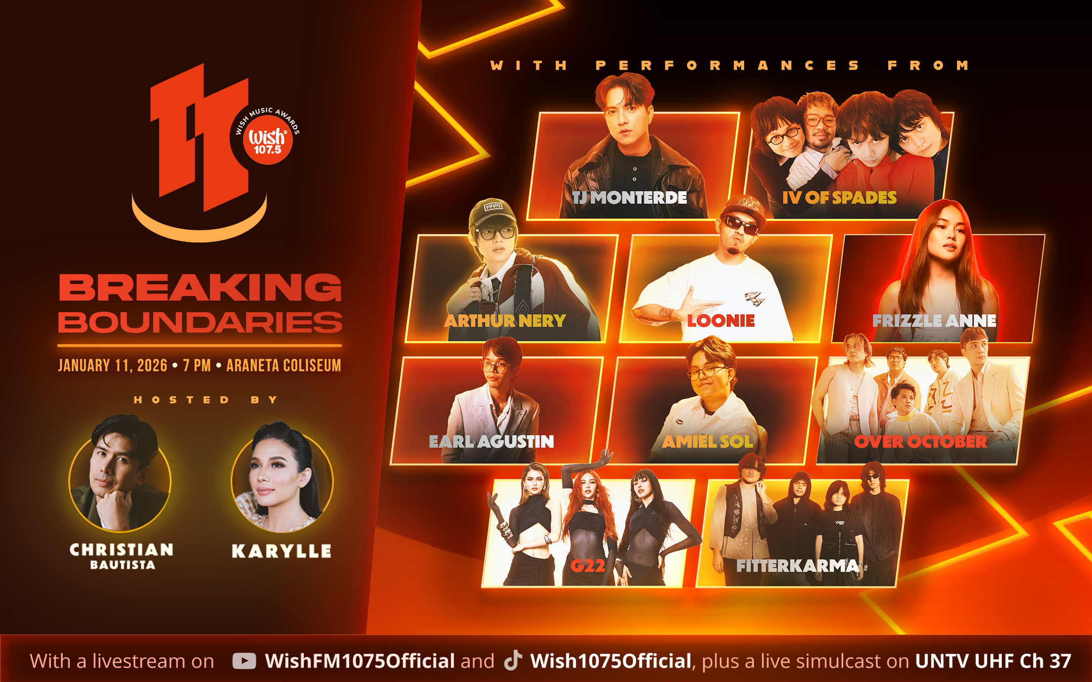 IV OF SPADES, TJ Monterde, and More OPM Acts to Perform at 11th Wish Music Awards 2 WMA performers