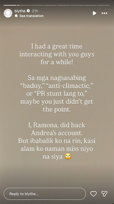 Andrea Brillantes Hacked IG