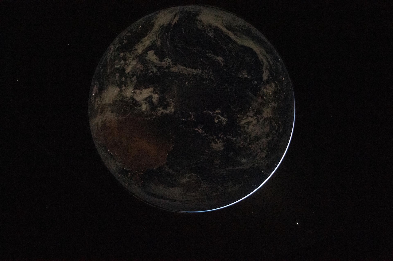 earth backlit view