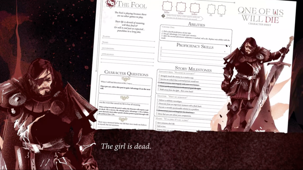 one of us will die ttrpg fool