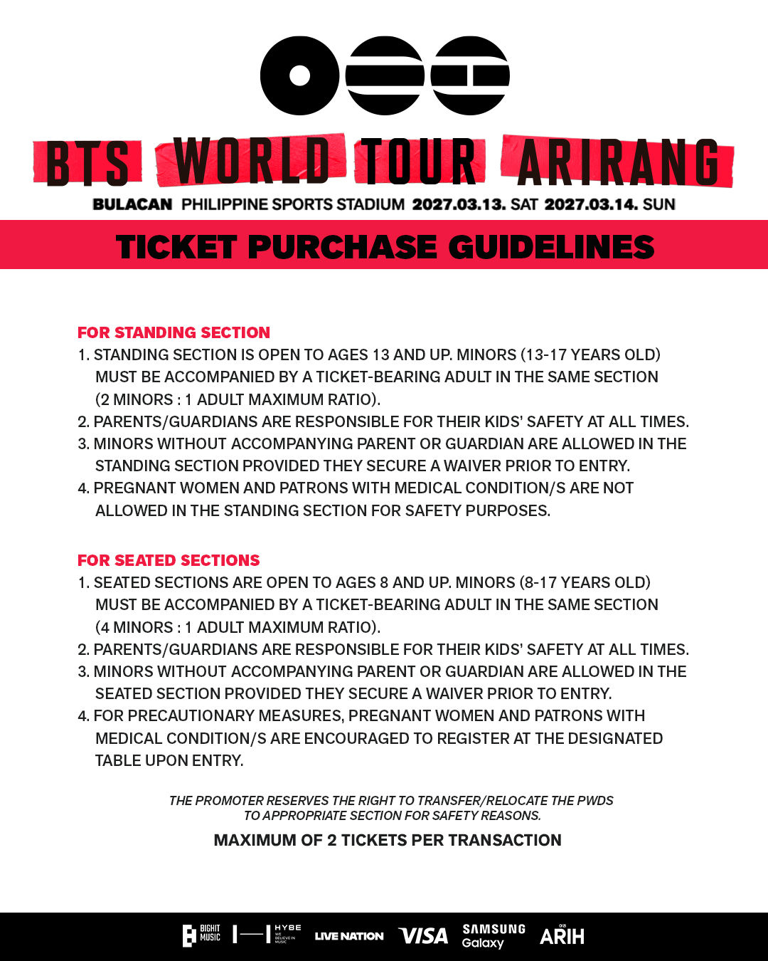 BTS Live in Bulacan 2027: Ticket Prices and Seat Plan Announced 3 BTS