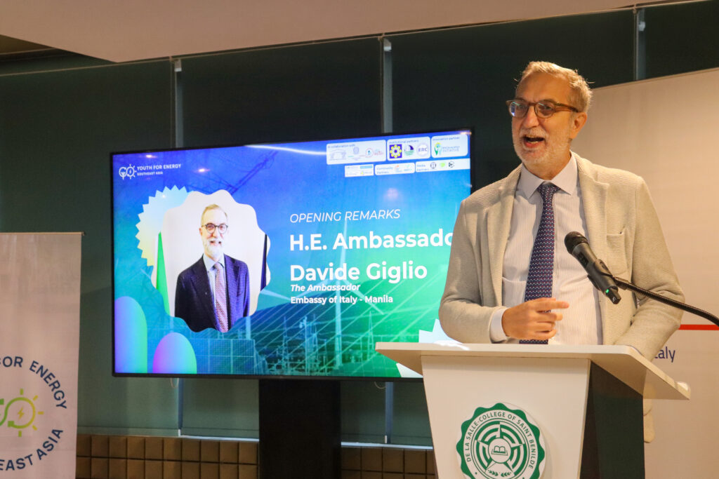 Youth Climate Leaders Complete First I ACT Philippines Training 2 H.E. Ambassador Davide Giglio delivers his message of hope and encouragement to the delegates conveying Italys strong support for Filipino youth climate leaders
