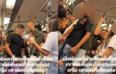 Thai woman confronts Italian tourists