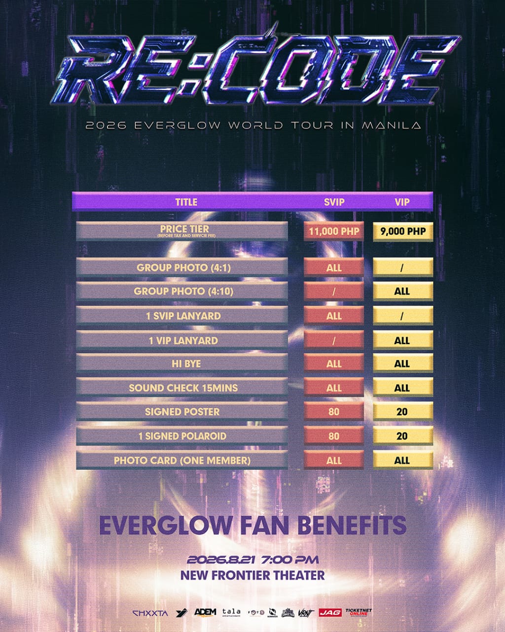 Everglow Live in Manila 2026: Ticket Prices and Seat Plan Announced 3 EVERGLOW RECODE FANBENEFITS