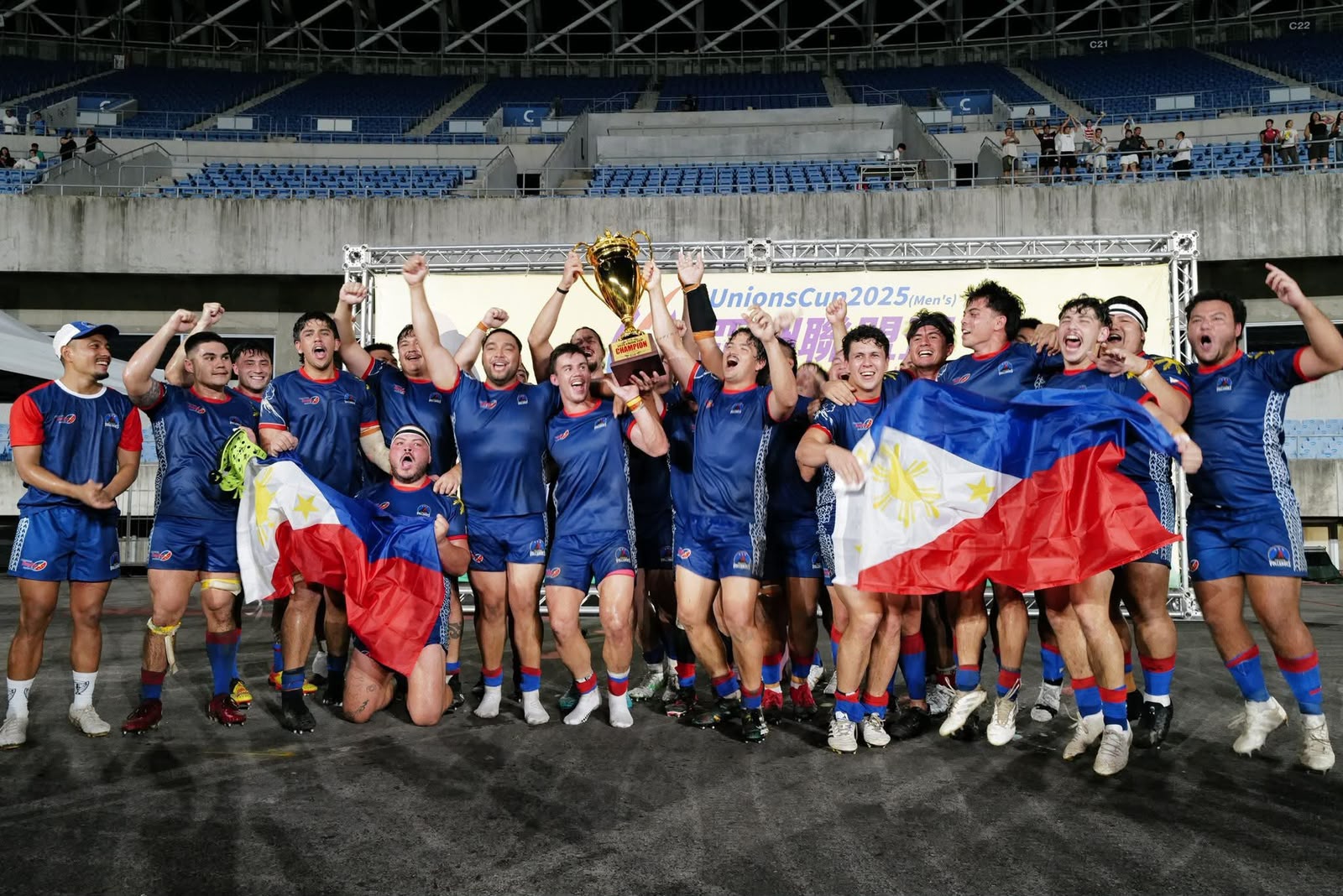 These Homegrown Players Are Shaping the Future of the Philippine Volcanoes Rugby Team 2 The Philippine Men's Volcanoes celebrate their historic Unions Cup triumph in 2025, returning to the top of Asian rugby after a six-year absence from international Test competition. Photo by RugbyAsia247.
