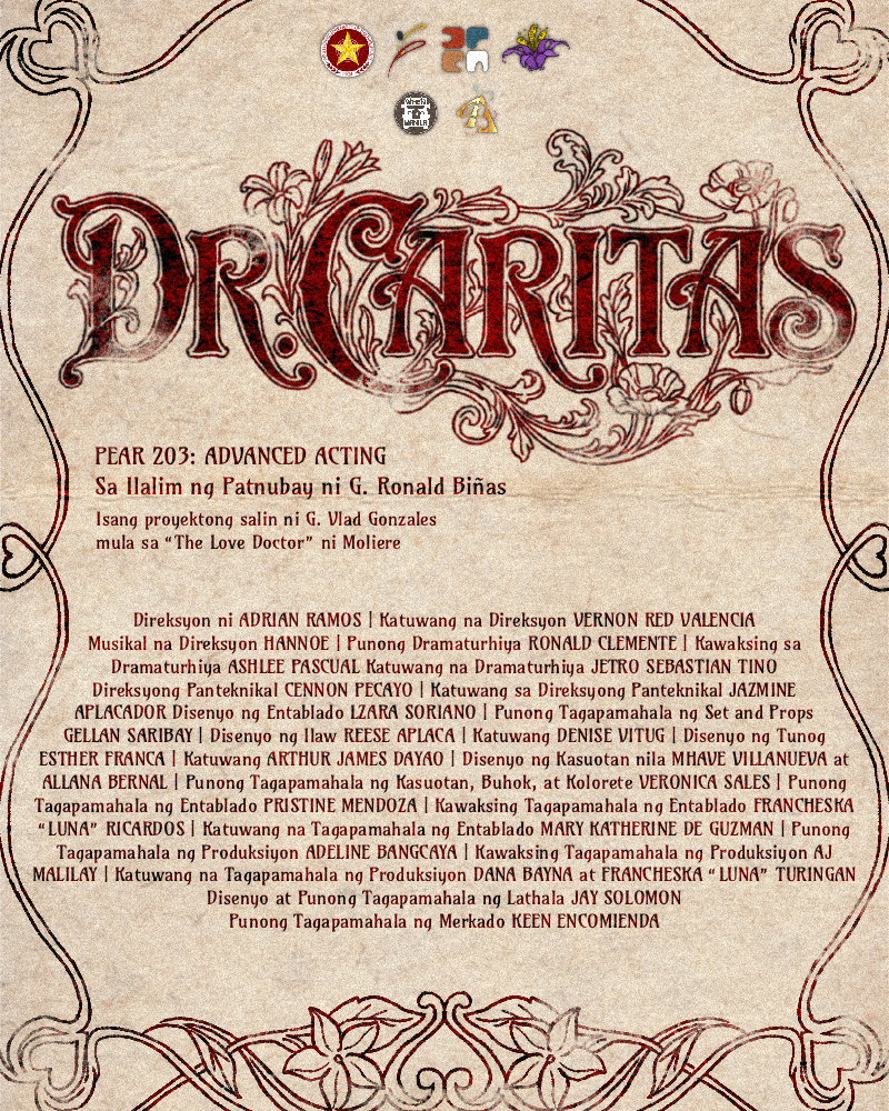 PUP’s Arte Movimiento Presents Filipino Adaptation of ‘Dr. Caritas’ 1 WIM POSTER