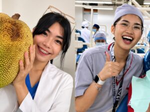 Home 7 Dr. Jana Mahinay and Dentistry student Lucia Aguinaldo