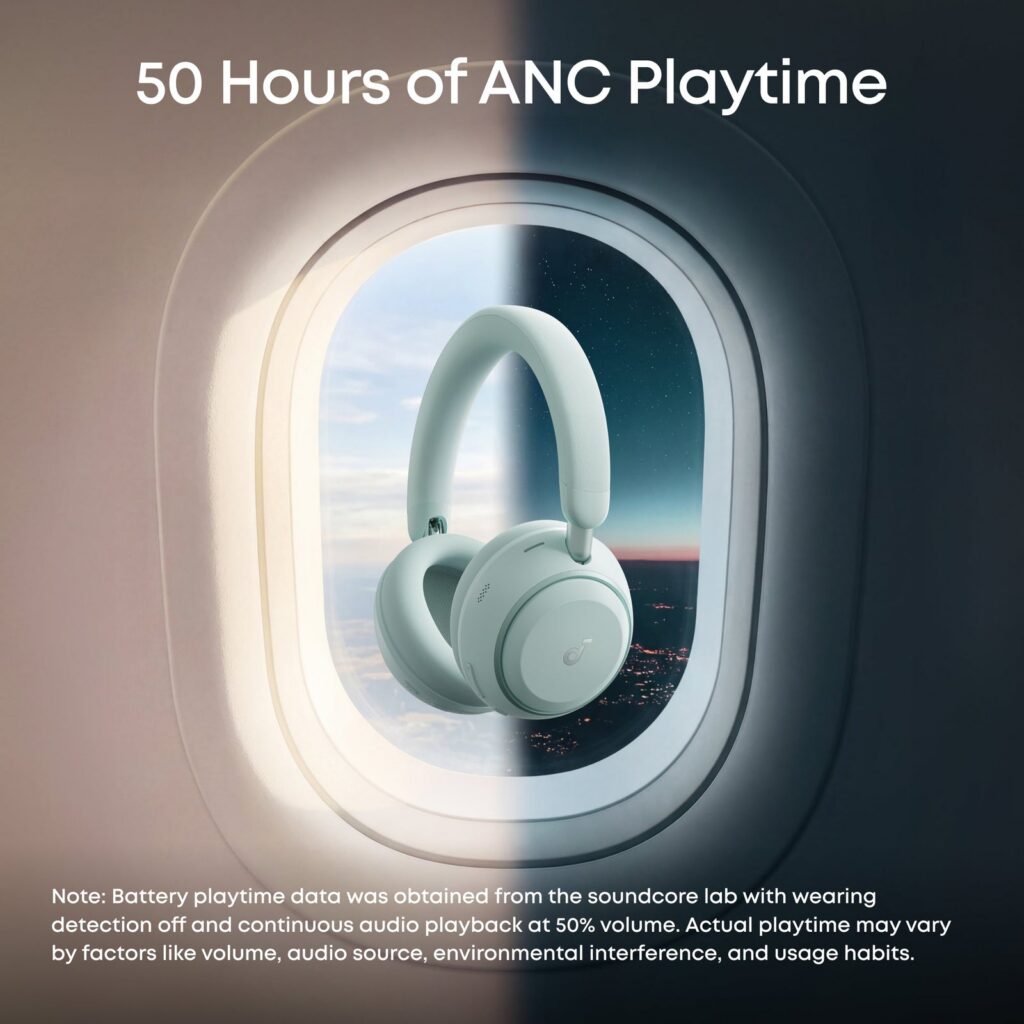 LOOK: This Over-Ear Noise-Canceling Headphones Has AI Features and a 70-Hour Battery Life 4 Anker Innovations - new Space 2 headphones