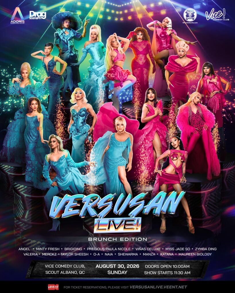 VERSUSAN Brings All-Star Drag Queens Together for a Lip Sync Spectacle This August 1 New Adonis Prod House Versusan Poster