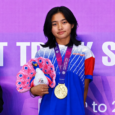 Keirsten Layne Fernandez at the Asian Open Short Track Speed Skating Trophy.
