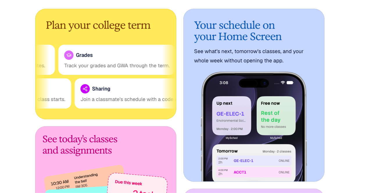MySched app for Filipino students 2